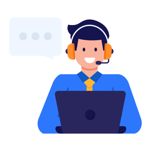 Persoon die via een laptop met een klant belt, illustratie van online contact bij PreventaCare.